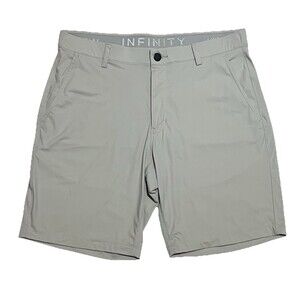 Infinity Linear Flex Shorts Men’s 32 Lightweight Golf Performance Grey Khaki